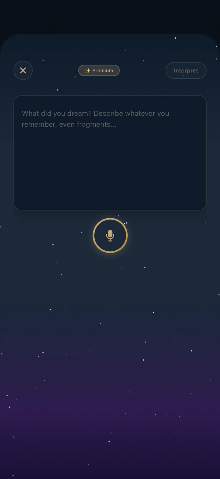Pantalla de captura de sueño por voz